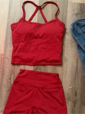 Women’s Red Active Skirt Set — Brand Not Visible